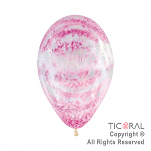 GLOBO SEMPERTEX R12 INF CRISTAL TRANSPARENTE GRAFFITI ROSA TINTA SURTIDA x 50